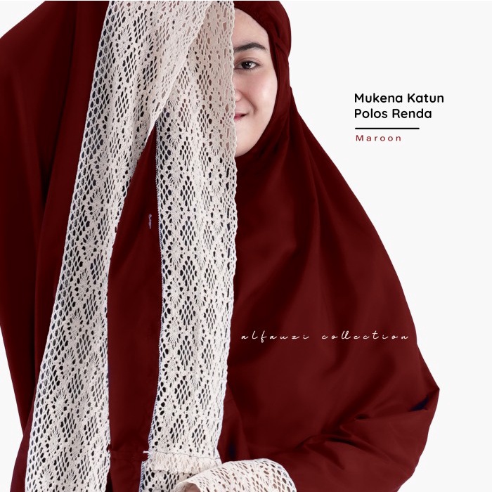 Mukena Katun Polos Renda / Mukena Dewasa Katun Polos Premium