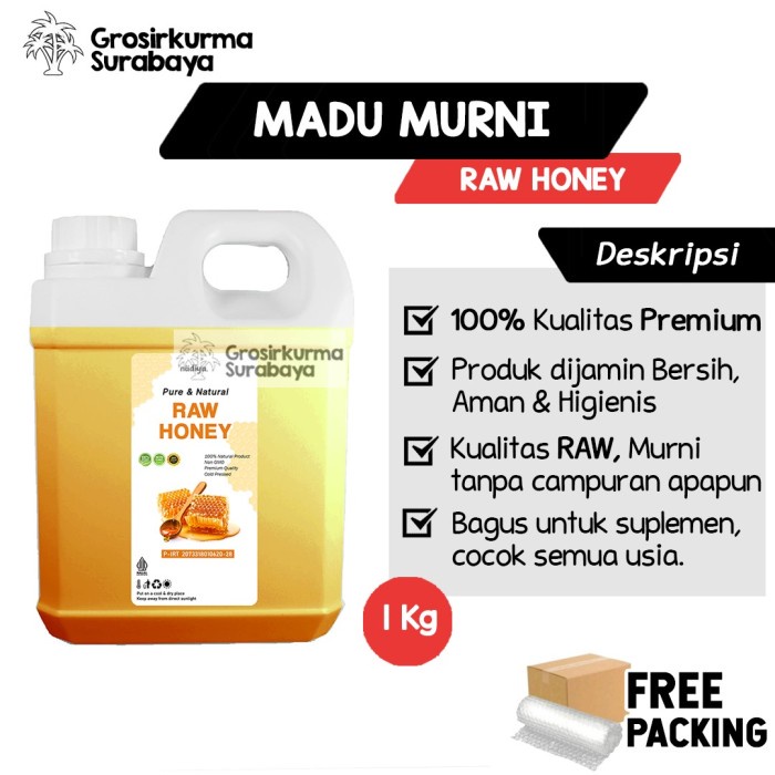 

MADU MURNI ASLI RAW HONEY HONEY 1 KG 100% PREMIUM TANPA CAMPURAN HERBAL SUPLEMEN KESEHATAN