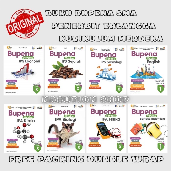 

SALE !!! BUKU BUPENA KELAS 1 / X 10 SMA ERLANGGA KURIKULUM MERDEKA KURMER ORI READYY