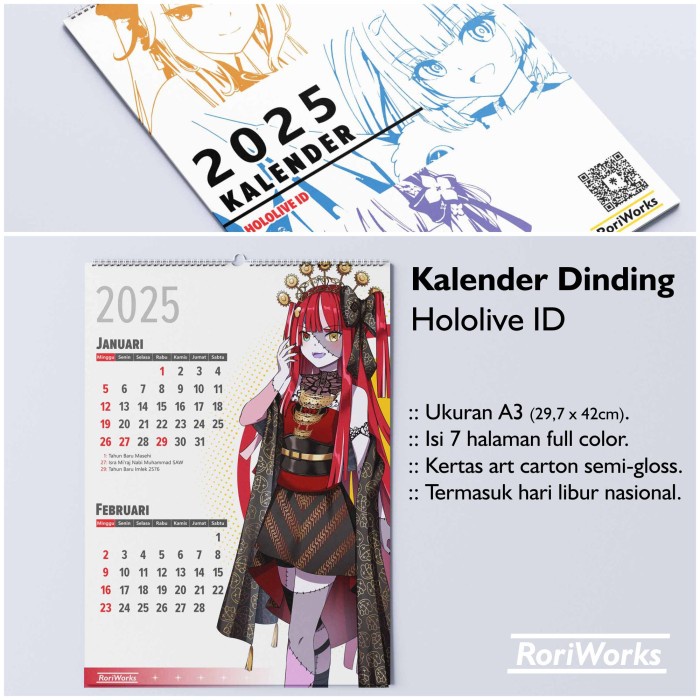 

DISKON KALENDER DINDING 2025 - HOLOLIVE ID READYY