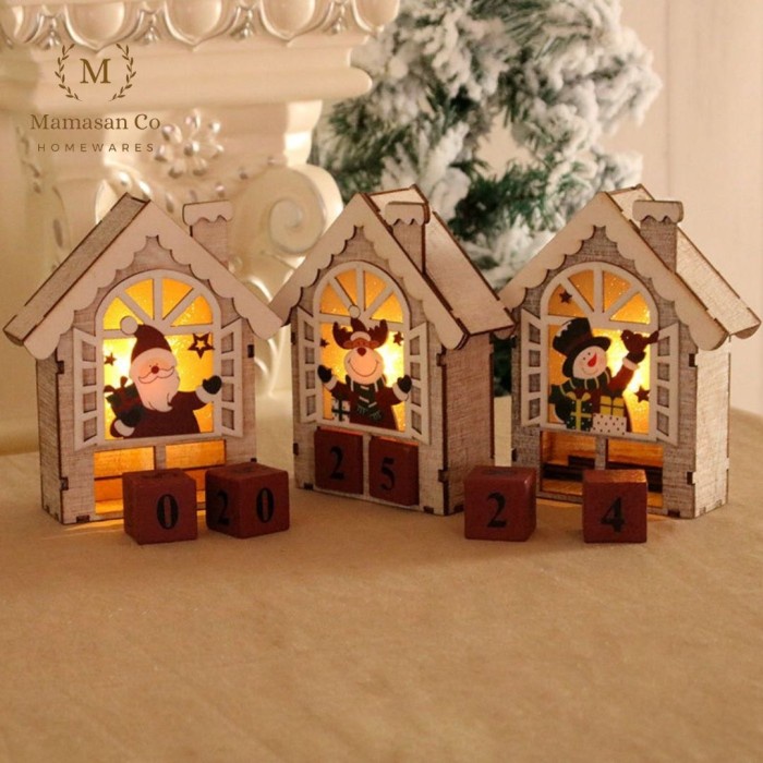 

DISKON CHRISTMAS WOODEN CALENDER LIGHT DECORATION DEKORASI NATAL XMAS KALENDER KAYU CMH0034 READYY