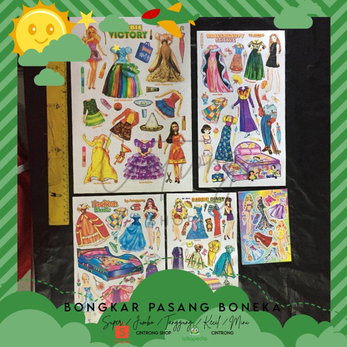 Bongkar Pasang Kertas Boneka / BP Barbie / Bongkar Pasang Jadul 1pcs