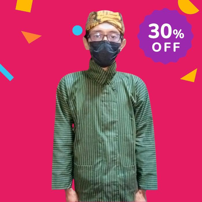 BERGARANSI Pakaian Tradisional Jawa Pria Baju adat jawa lengan panjang pria dewasa bahan tenun warna