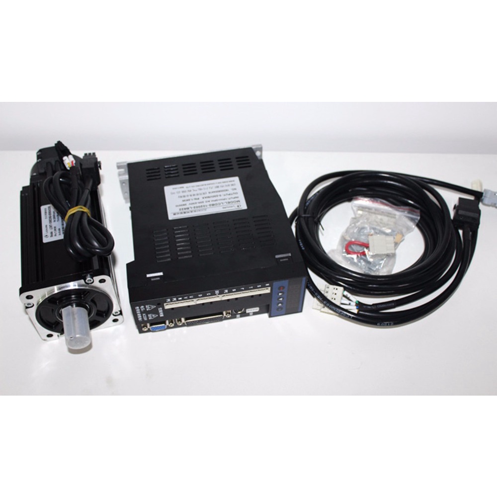 EMCA single phase 220V 750W 0.75KW 2.4N.m 3000rpm 80mm AC servo motor drive kit 2500ppr with 3m cabl