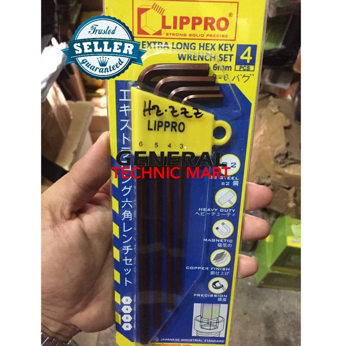 KUNCI L SET PANJANG 4 PCS EXTRA LONG PLAT LIPPRO 161-S4