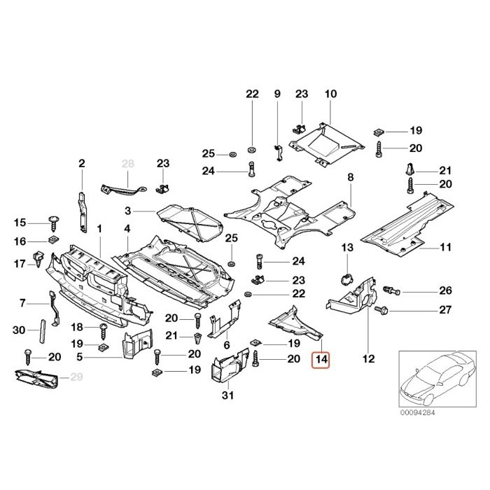 Original Bmw E38 Cover Bawah Fender Bemper Depan Kiri 51718150449 Ready