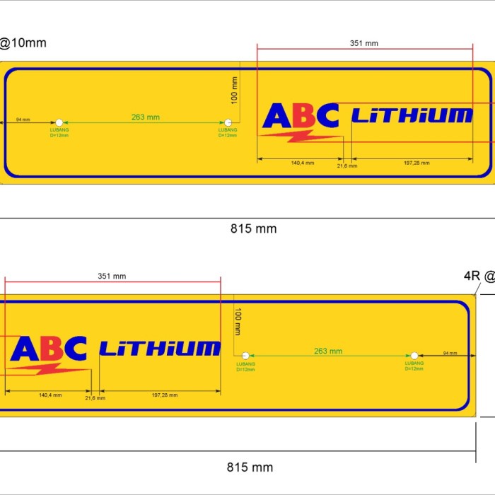 

Papan nama ABC lithium custom