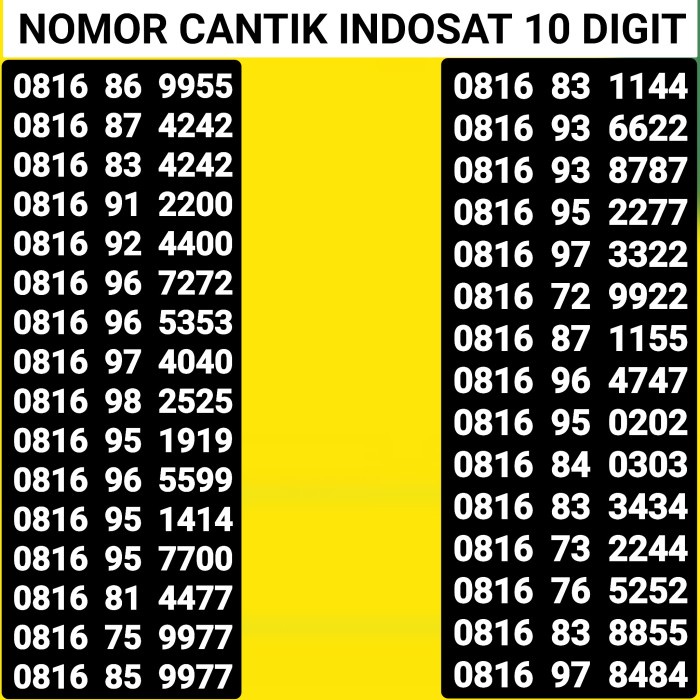 PERDANA INDOSAT 10 DIGIT TERLARIS/TERMURAH/TERPOPULER