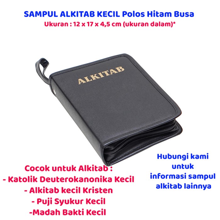 

Sampul Cover Alkitab Tas Buku Rohani Katolik Kecil - Polos Hitam Busa