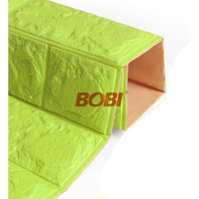 Wallpaper 3D Brickfoam Hijau - Wallpaper 3D Brickfoam Motif Bata Hijau