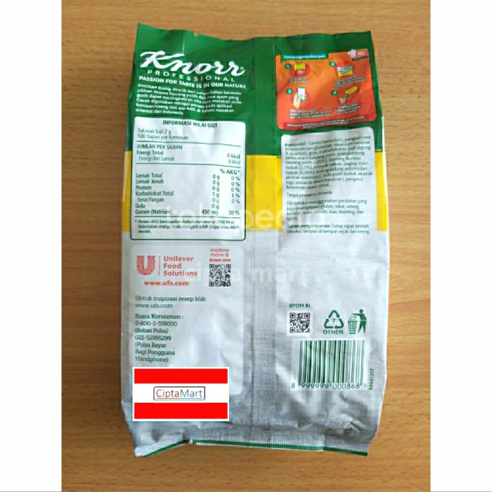 

Knorr Bumbu Pelezat Rasa Ayam Rostip 1 Kg Promo