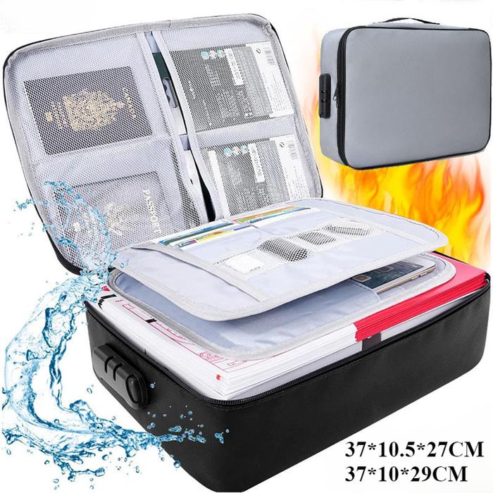 HOT SALE Vixplorn-Tas Penyimpanan Dokumen Tahan Air Tahan Api Folder File Folder Perjalanan