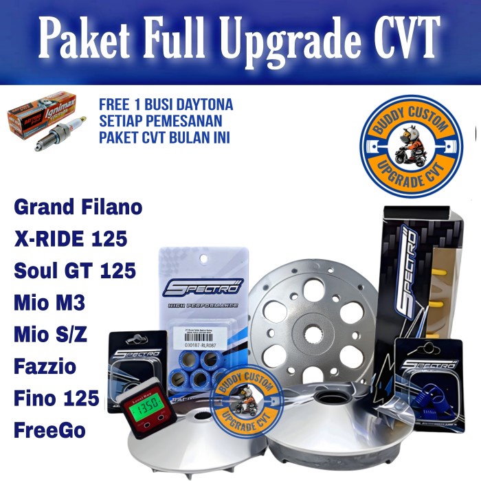 Paket Full Upgrade Cvt Mio M3 Soul Gt 125 Fino 125 X-Ride 125 Freego Grand Filano- Paket Cvt Full
