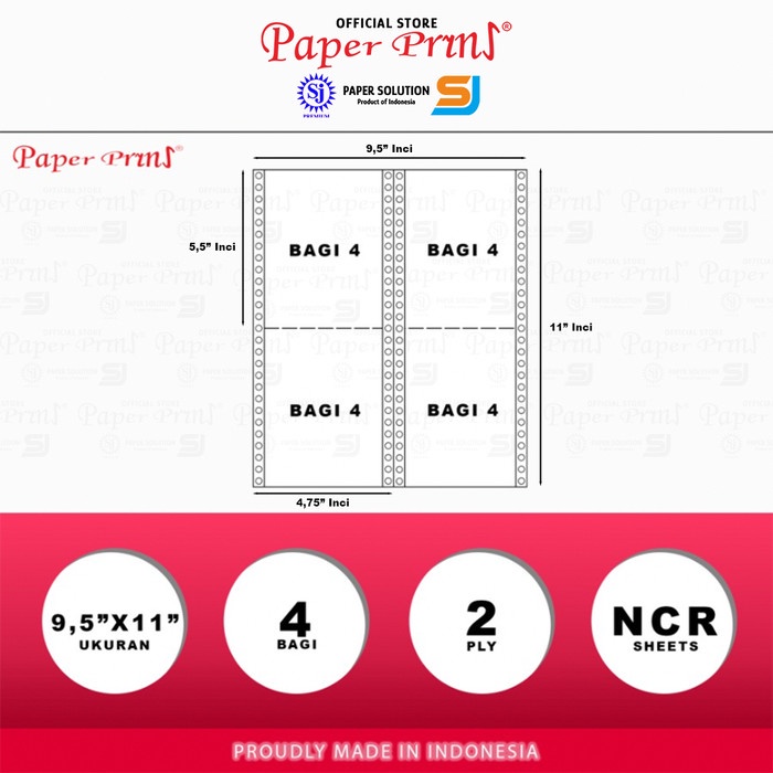 

Produk Terbaru Paperpryns Kertas Continuous Form 2Ply Ncr Dph 9,5"/2 X 11"/2 (Bagi 4) Cod