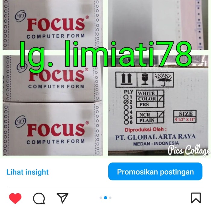 

Produk Terbaru Kertas Komputer Continuous Form Focus 9 1/2 X 11 Rangkap 2 Ply K2 Cod