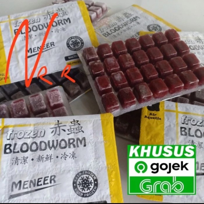 Promo Gila Cacing Beku Frozen Blood Worm Meneer Cabek Makan Ikan Kapsul 100 Gram