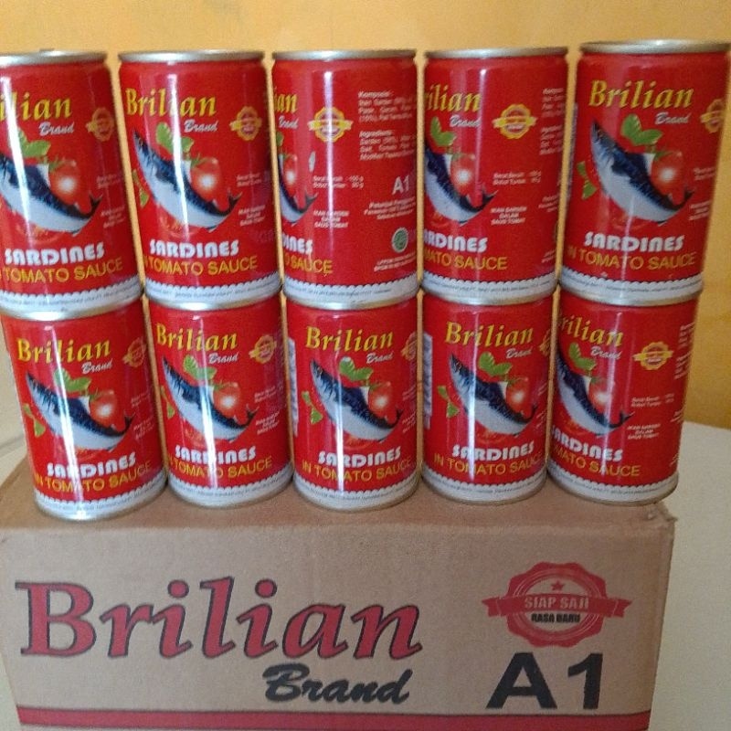 

sarden brilian saus tomat kemasan 155 gr paket 10 kaleng murah berkwalitas