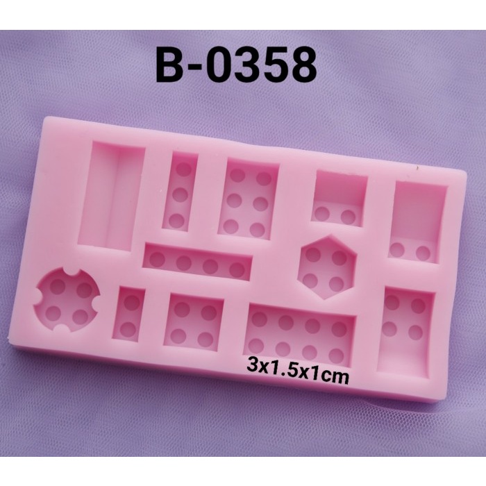 B-0358 Cetakan silikon coklat fondant clay sabun pudding puding lego