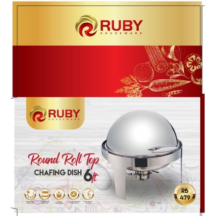 TERLARIS Round Chafing Dish / Roll Top 6 LITER RUBY -VERSI MURAH SUNNEX / SUGGO