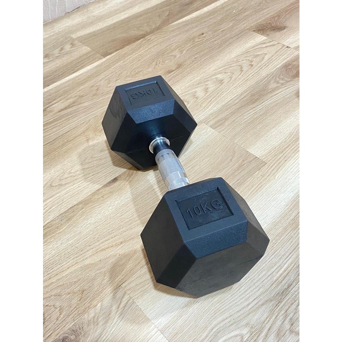 POTENCE HDX10 Dumbell Dumble barbel hexagonal 10kg kualitas bagus barbel hexagonal 10 kg karet
