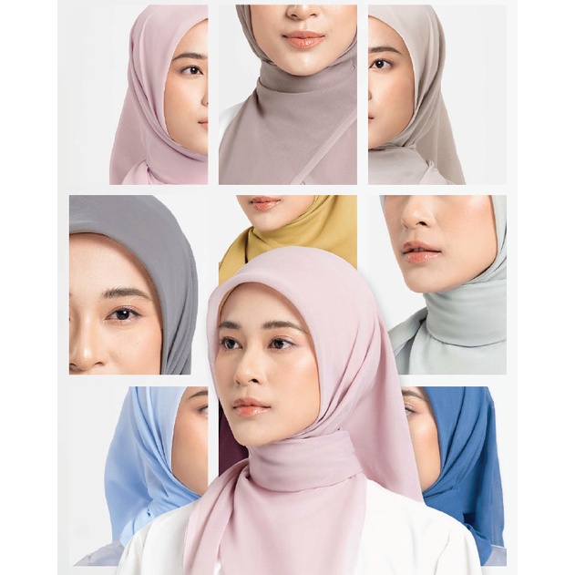 (NEW COLORS) napocut Hijab - Plain Paris Hijab Segiempat Paris Japan Premium Vol.1