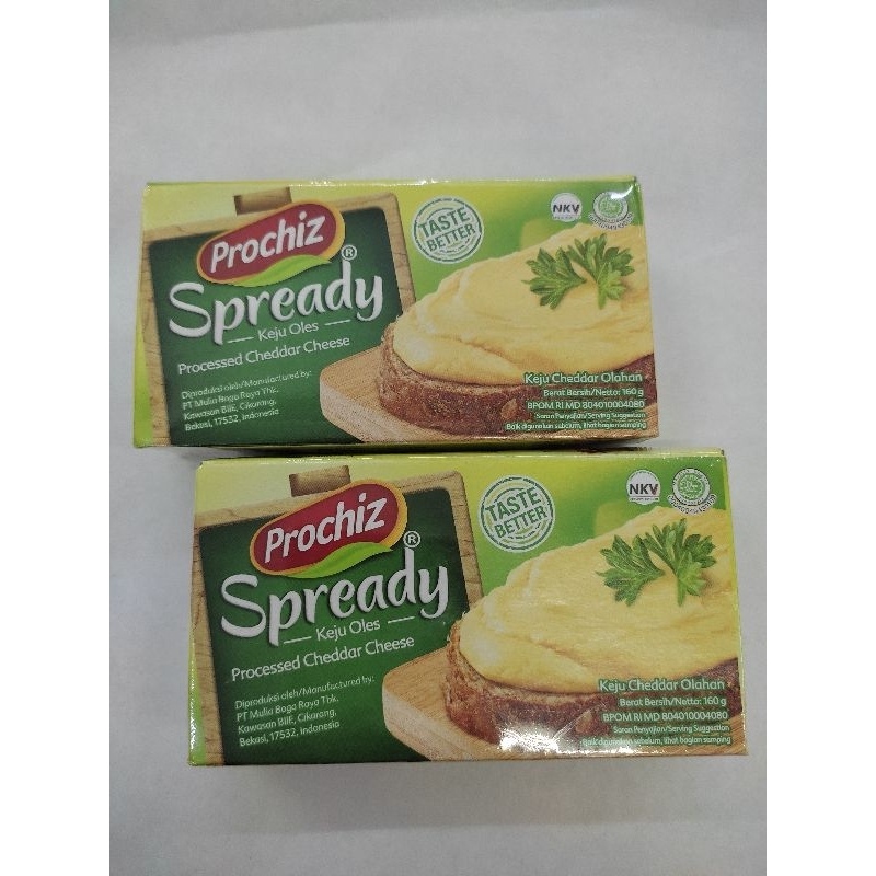 

Prochiz Spready Cheese Spread Keju Oles 160gr 1 DUS isi 48pcs KARTONAN