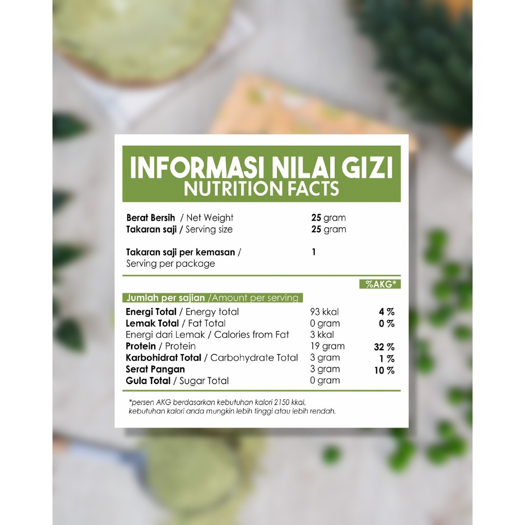

VEGAN PROLICIOUS PEA PROTEIN ISOLATE - MATCHA DELIGHT 25GR