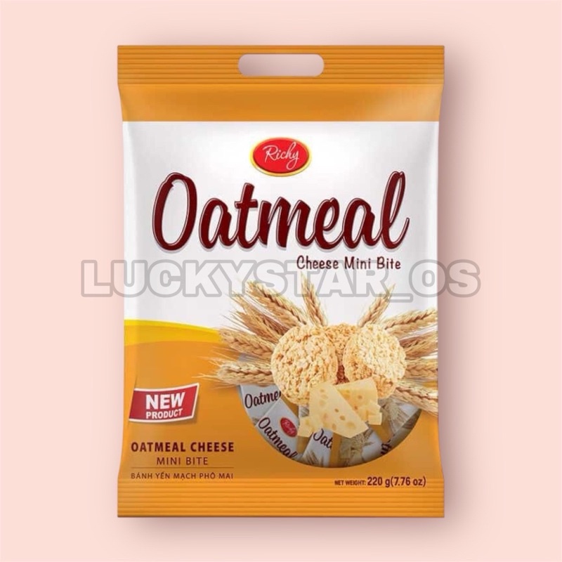 

RICHY OATMEAL ORIGINAL 250GR / CHEESE MINI BITE 220GR SNACK VIETNAM OAT RASA KEJU