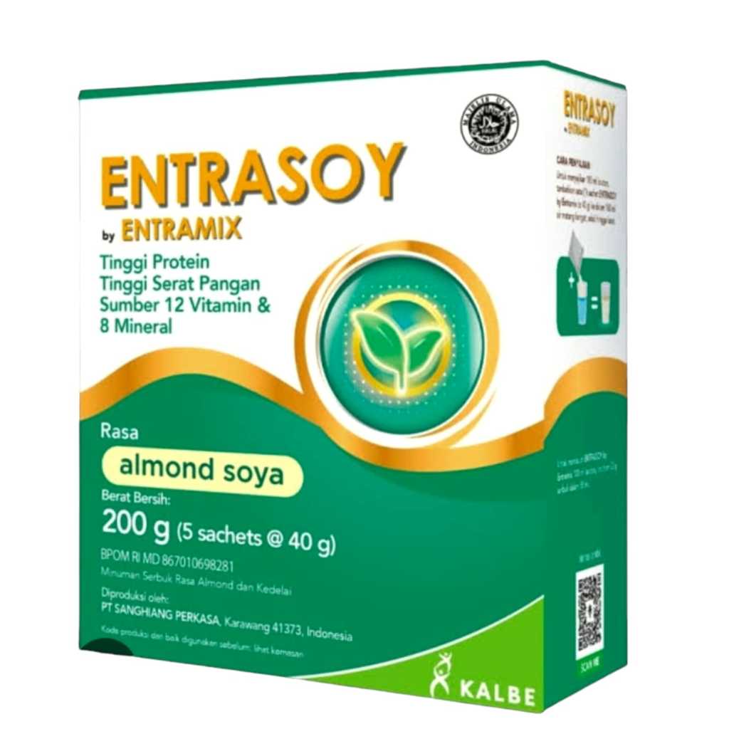 

Entrasoy almond soya 200gr - nutrisi lengkap dan seimbang dengan 100% protein nabati.( GOSEND / GRAB