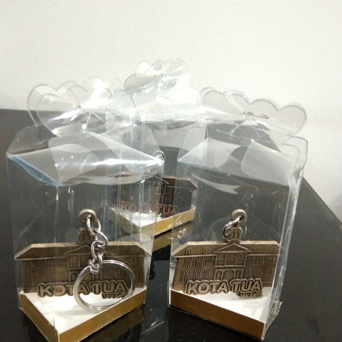 Souvenir Gantungan Kunci KOTA TUA KOTA JAKARTA + box mini mika