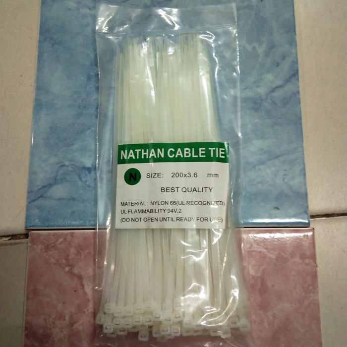 

NATHAN CABLE TIE /KABELTIS /PENGIKAT PUTIH (STRONG TEBAL 3,6 X 200mm)