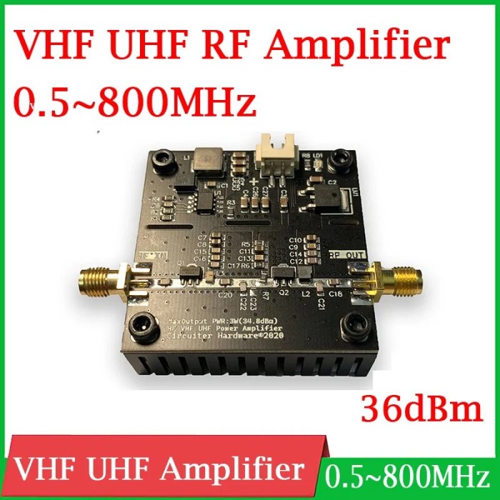 DYKB 0.5-800mhz 3W VHF UHF RF power Amplifier 36dBm FM HF transmitter
