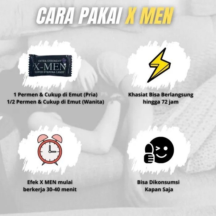 

SALE !!! (BELI 5 BONUS 1) PERMEN X MEN PERMEN GINSENG KEMASAN BOX - PERMEN KESEHATAN PRIA X-MEN