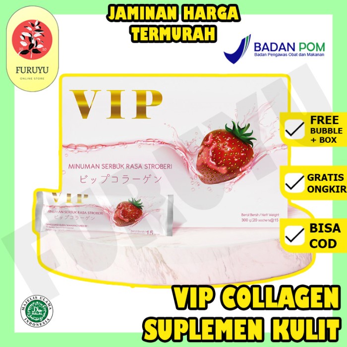 Suplemen Vitamin Minuman Pencerah Kulit Kolagen VIP Collagen Drink Ori