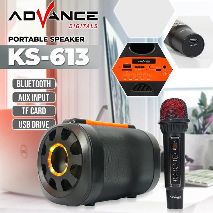 Sale Advance Speaker Bluetooth Portable Karaoke 5 Inch Type Free 1 Microphone Wireless -Ks613