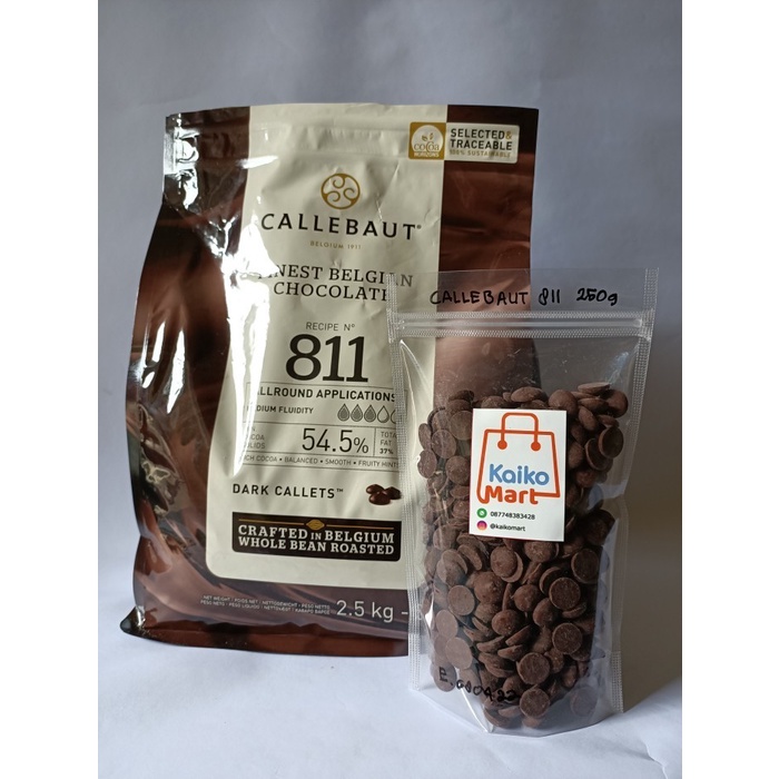 

Ready" Callebaut Dark Chocolate 811 - Cokelat Repack 250Gr