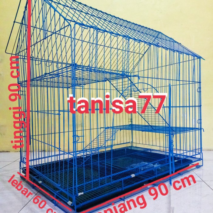kandang kucing model rumah 2tingkat