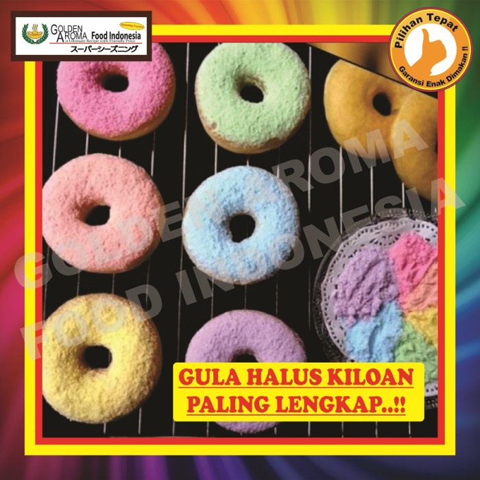 

Ready" Gula Halus 1Kg Warna Warni Sugar Dusting Icing Tepung Gula Halus Murah