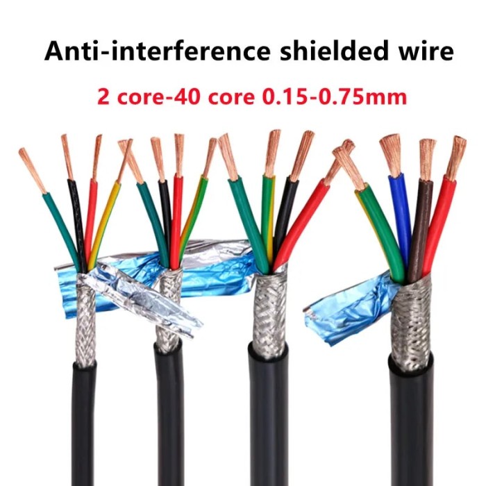 Shielded cable 18AWG 2/3/4/5/8 core 26/24AWG 22AWG/20AWG 10-24 core