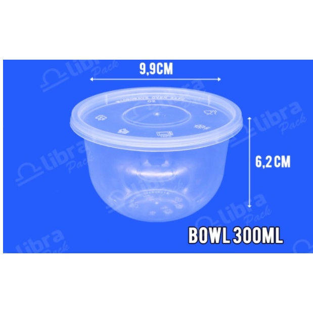 JTTOP" THINWALL BOWL 300 ML/ MANGKOK PLASTIK + TUTUP 300 ML