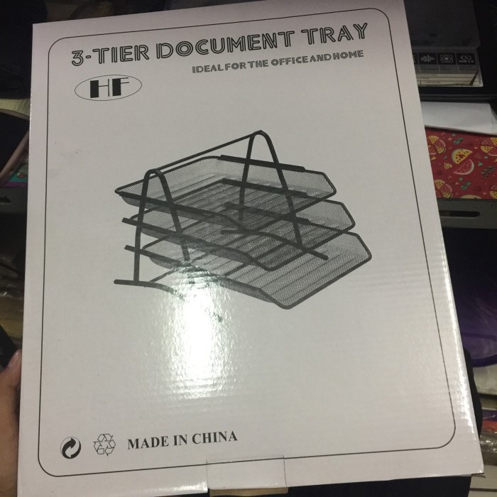 

BARANG TERLARIS Document Tray/Rak Susun/Letter Tray/Bak surat Besi 3 Susun Vtec