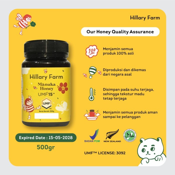 

BARANG TERLARIS Hillary Farm Manuka Honey UMF 15+ New Zealand (MADU)