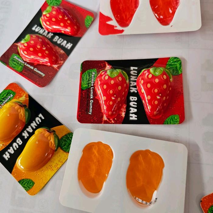 

Permen Lunak Rasa Strawberry dan Mangga Isi 30pcs - Snack Gula - Candy, Food, Makanan, Cemilan,