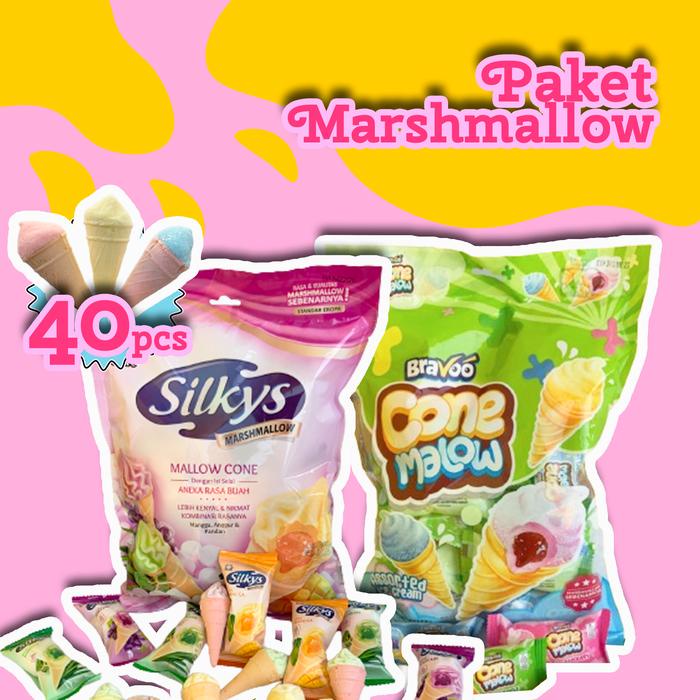 

Cemal Cemil marshmellow 40pcs snack lucu aneka rasa bentuk ice cream bluberry,mangga,