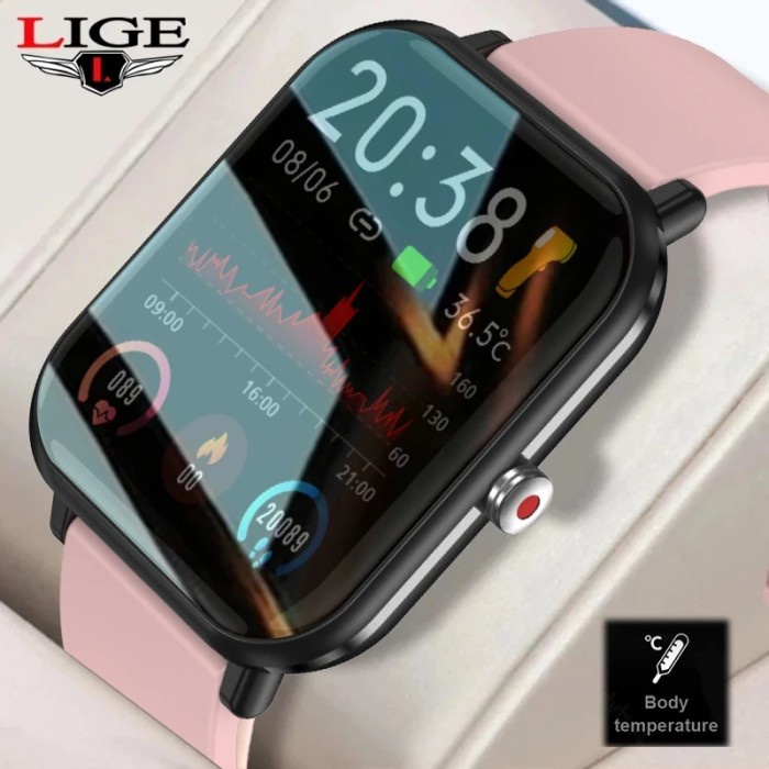 LIGE Body Temperature Monitor Smart Watch Ladies Custom Watch Face