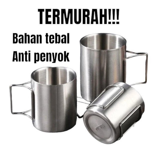 Gelas camping outdoor Mug stainless