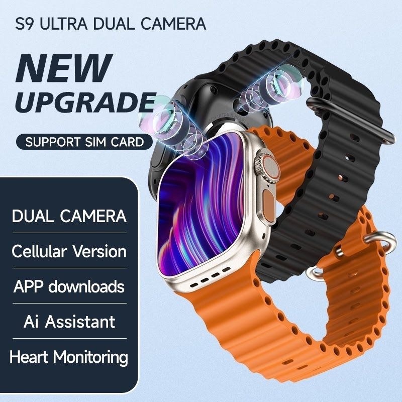 HOT SALE Smartwatch S9 ULTRA 4G & 5G RAM 4 / 64GB KAMERA DEPAN BELAKANG SIM CARD Dual camera Video
