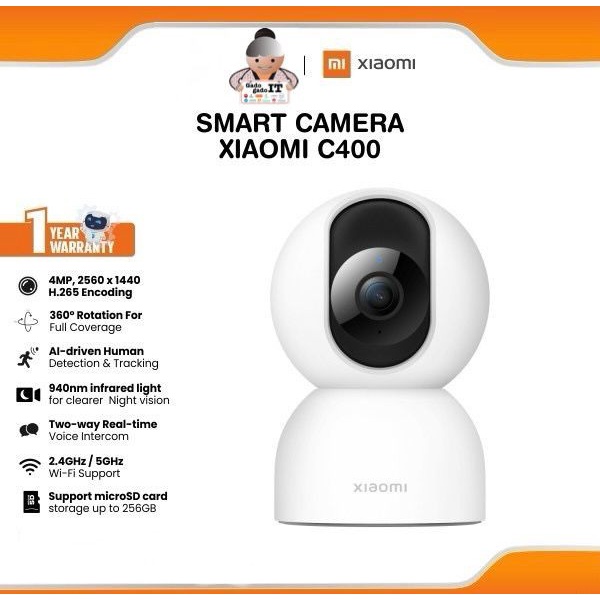 Xiaomi MI C400 IPCam Wifi 4MP 2.5K IP Camera Wireless Kamera CCTV 360