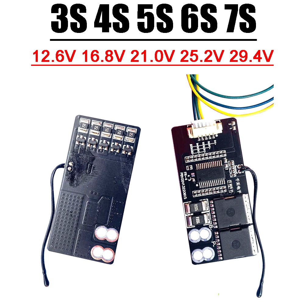 3S 4S 5S 6S 7S 30A BMS Lithium Battery Protection Board Balance Charging 12.6V 16.8V 21V 25.2V 29.4V