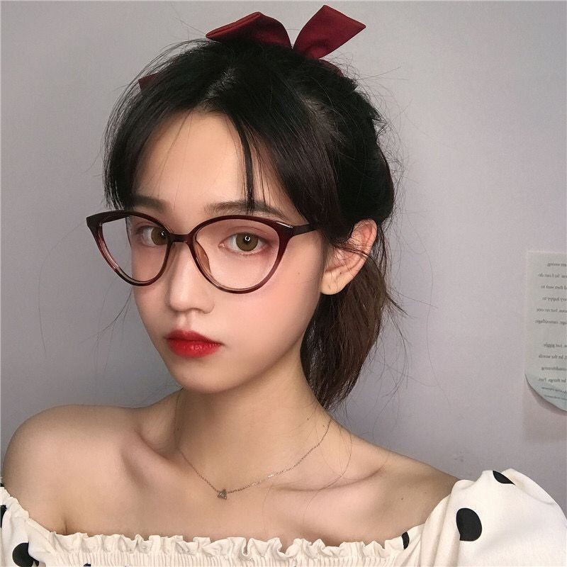 FREE ONGKIR KACAMATA KOREA WANITA KACAMATA ANTI RADIASI WANITA FASHION CAT EYE RETRO FLAT EYEGLASSES